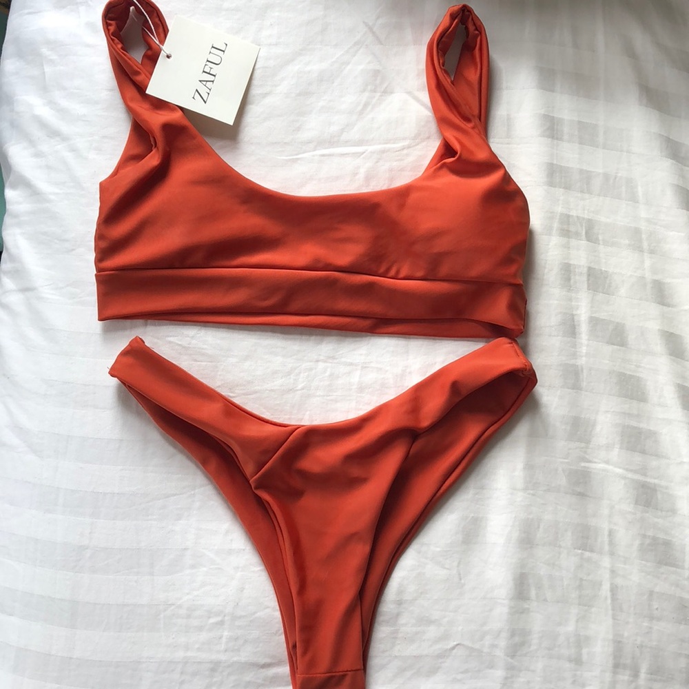 Burnt orange tank bikini